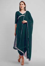 Load image into Gallery viewer, Teal Georgette Readymade Punjabi Suit
