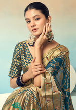 Load image into Gallery viewer, Teal Georgette Saree With Blouse
