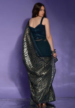 Load image into Gallery viewer, Teal Georgette Sequence Saree
