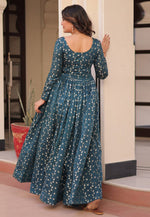 Load image into Gallery viewer, Teal Jacquard Gown
