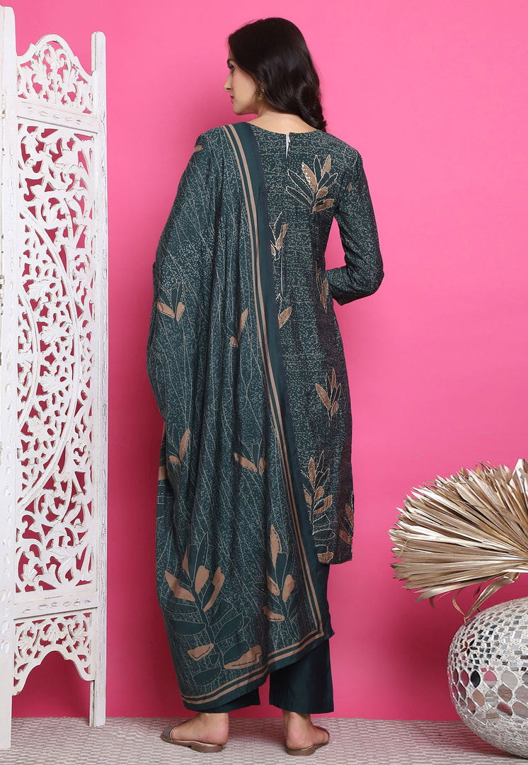 Teal Muslin Pakistani Suit