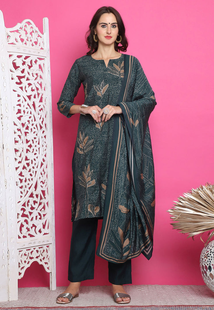 Teal Muslin Pakistani Suit