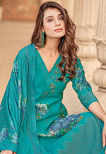 Load image into Gallery viewer, Teal Muslin Pakistani Suit
