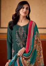 Load image into Gallery viewer, Teal Muslin Pant Style Suit
