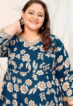 Load image into Gallery viewer, Teal Rayon Printed Long Tunic
