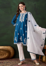 Load image into Gallery viewer, Teal Rayon Readymade Pakistani Suit
