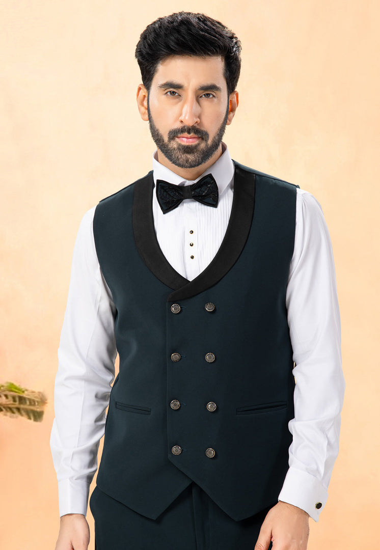 Teal Rayon Tuxedos Suit