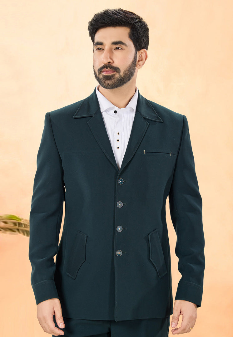 Teal Rayon Tuxedos Suit