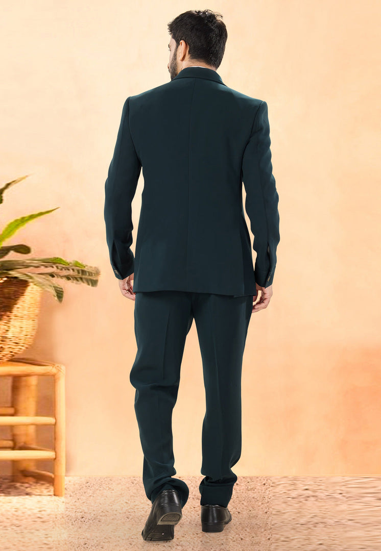 Teal Rayon Tuxedos Suit