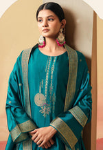 Load image into Gallery viewer, Teal Silk Pakistani Suit
