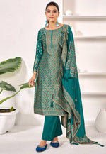Load image into Gallery viewer, Teal Silk Pakistani Suit
