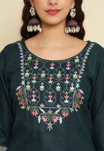 Load image into Gallery viewer, Teal Silk Readymade Pakistani Suit
