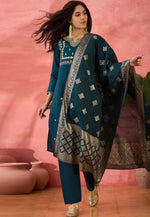 Load image into Gallery viewer, Teal Silk Readymade Pakistani Suit
