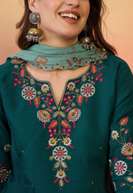 Load image into Gallery viewer, Teal Silk Readymade Pakistani Suit
