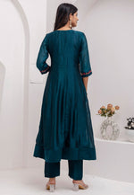 Load image into Gallery viewer, Teal Silk Readymade Pant Style Suit
