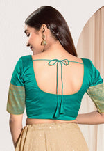 Load image into Gallery viewer, Teal Taffeta Readymade Blouse
