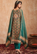 Load image into Gallery viewer, Teal Tissue Pant Style Suit
