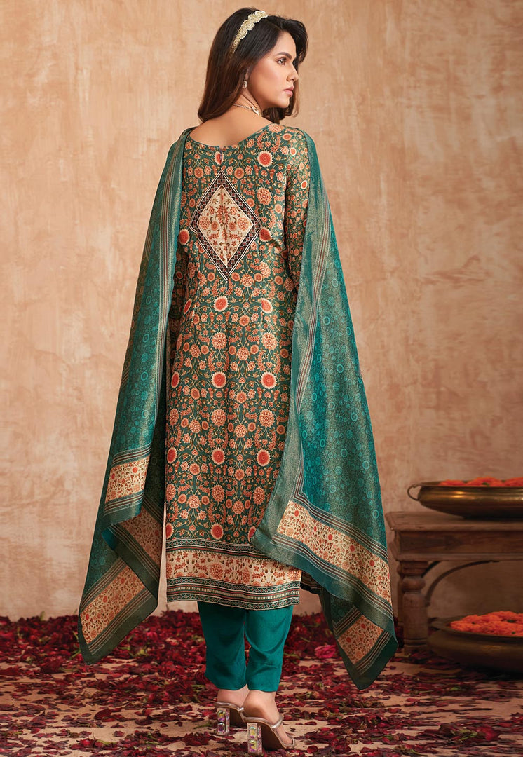 Teal Tissue Pant Style Suit