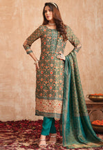 Load image into Gallery viewer, Teal Tissue Pant Style Suit

