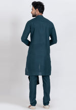 Load image into Gallery viewer, Teal Viscose Indo Western Kurta
