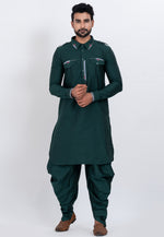 Load image into Gallery viewer, Teal Viscose Pathani Suit
