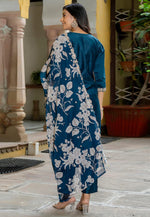 Load image into Gallery viewer, Teal Viscose Rayon Readymade Pakistani Suit
