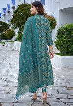 Load image into Gallery viewer, Teal Viscose Readymade Pant Style Suit
