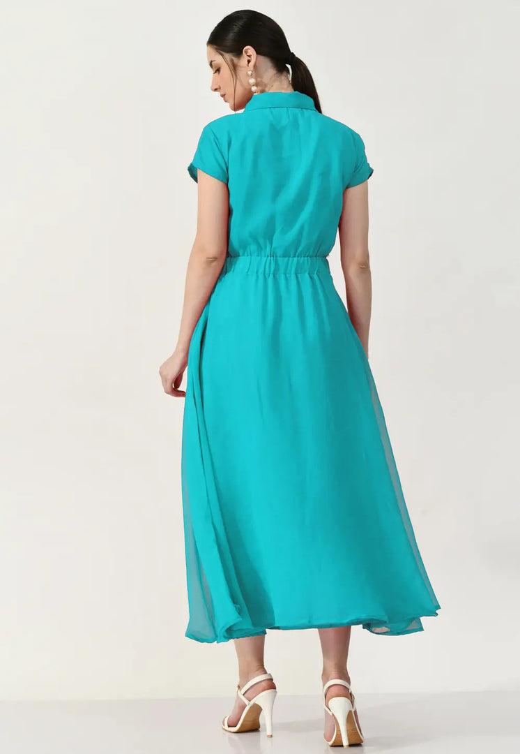 Turquoise Georgette Gown