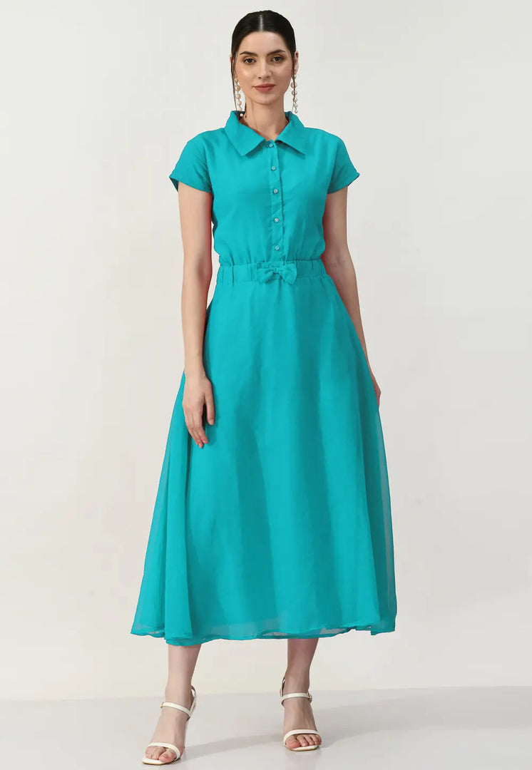 Turquoise Georgette Gown