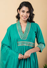 Load image into Gallery viewer, Turquoise Rayon Readymade Anarkali Suit
