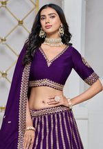 Load image into Gallery viewer, Violet Art Silk Lehenga Choli
