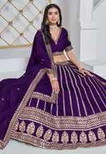 Load image into Gallery viewer, Violet Art Silk Lehenga Choli
