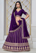 Load image into Gallery viewer, Violet Art Silk Lehenga Choli
