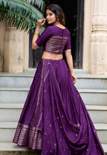 Load image into Gallery viewer, Violet Chanderi Lehenga Choli
