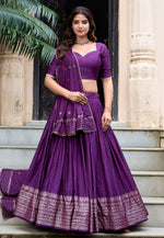 Load image into Gallery viewer, Violet Chanderi Lehenga Choli
