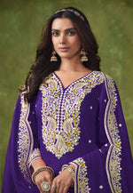 Load image into Gallery viewer, Violet Chanderi Silk Patiala Suit

