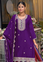 Load image into Gallery viewer, Violet Chinon Indo Western Lehenga Choli
