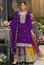 Load image into Gallery viewer, Violet Chinon Indo Western Lehenga Choli
