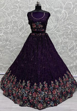 Load image into Gallery viewer, Violet Chinon Lehenga Choli
