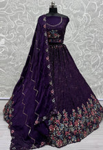 Load image into Gallery viewer, Violet Chinon Lehenga Choli
