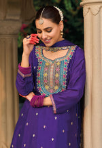 Load image into Gallery viewer, Violet Chinon Palazzo Suit
