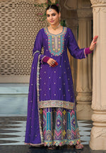 Load image into Gallery viewer, Violet Chinon Palazzo Suit
