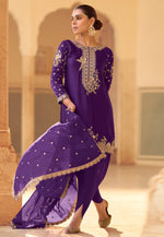 Load image into Gallery viewer, Violet Crepe Silk Dhoti Style Suit
