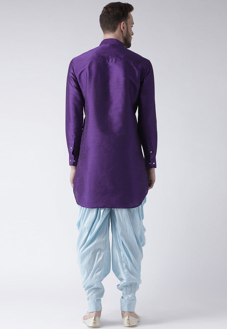 Violet Dupion Silk Dhoti Kurta