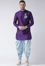 Load image into Gallery viewer, Violet Dupion Silk Dhoti Kurta
