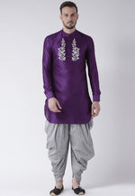 Load image into Gallery viewer, Violet Dupion Silk Dhoti Kurta
