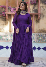 Load image into Gallery viewer, Violet Georgette Readymade Anarkali Suit
