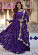 Load image into Gallery viewer, Violet Georgette Readymade Anarkali Suit

