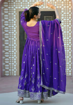 Load image into Gallery viewer, Violet Georgette Readymade Anarkali Suit
