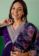 Load image into Gallery viewer, Violet Georgette Readymade Anarkali Suit
